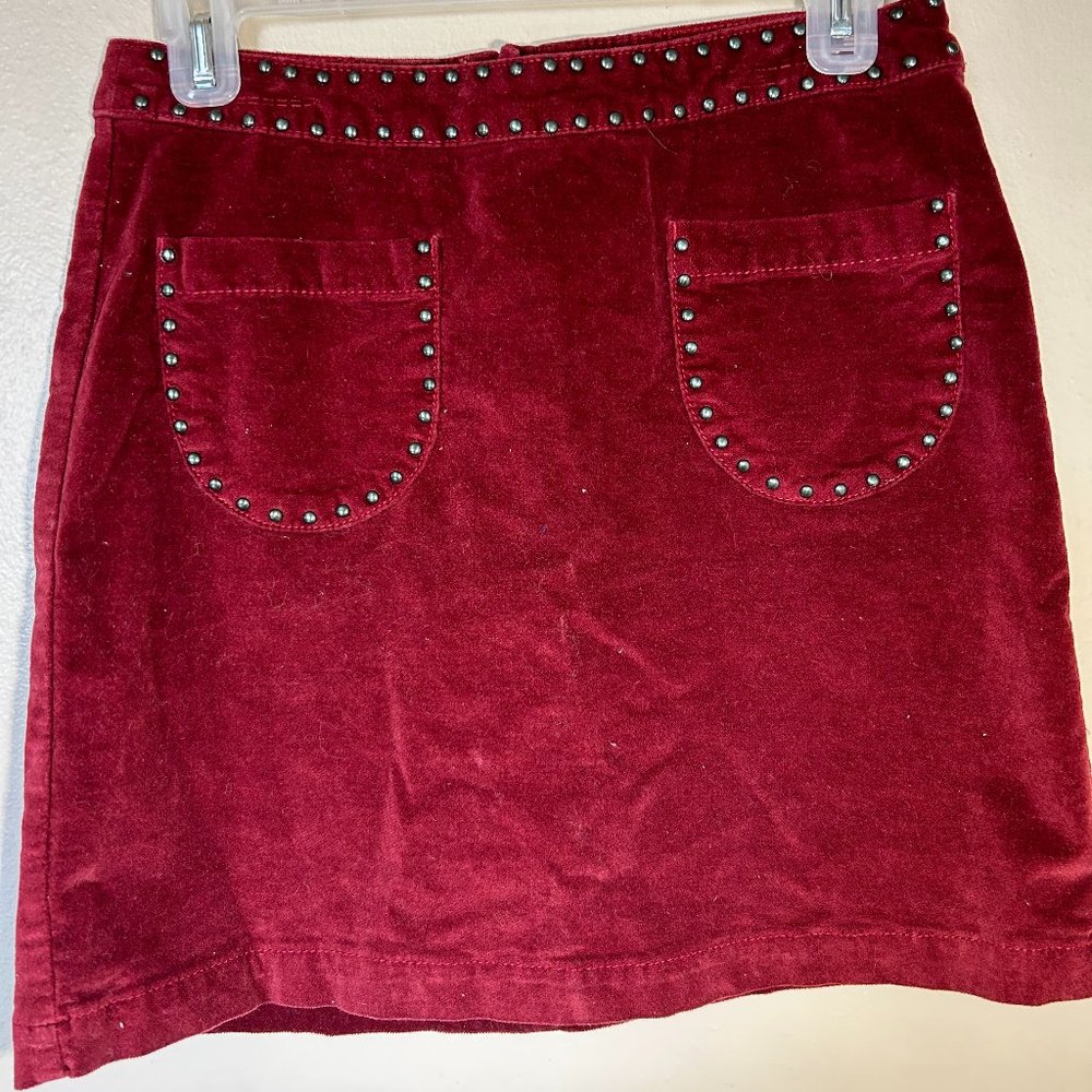 Studded red miniskirt